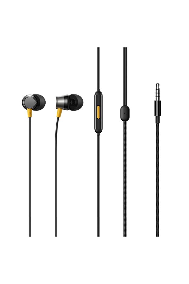 Buds 3 (3.5 mm) Wired in Ear Earphones with Mic (Black)