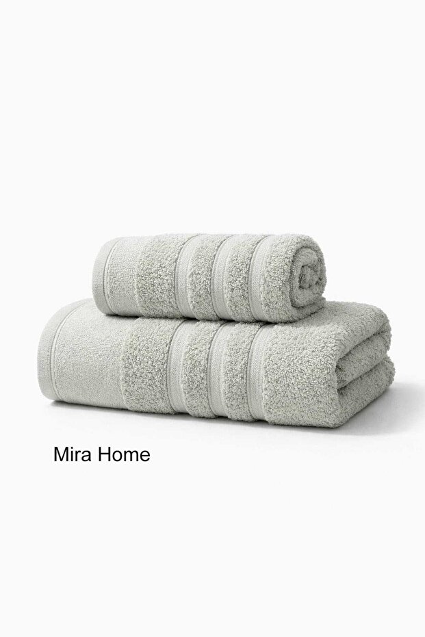 2 Piece Cotton Bath Towel Set Ayla Gray