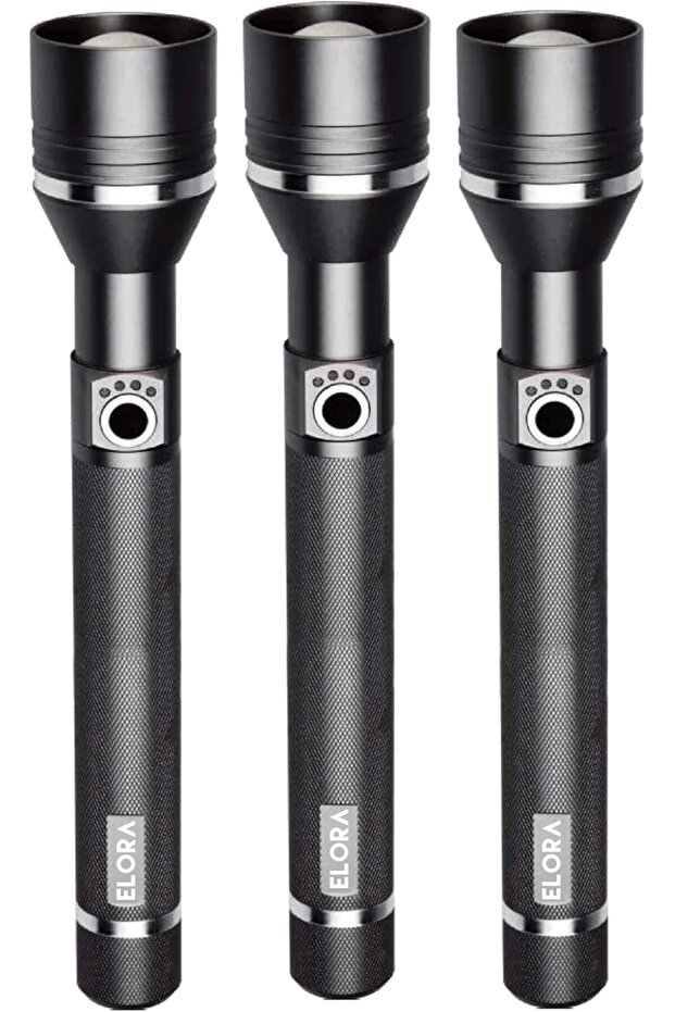 EFFICIENT-EFFECTIVE-ELEGANT Rechargeable Flashlight ELFL6333 3SC 3PCS combo