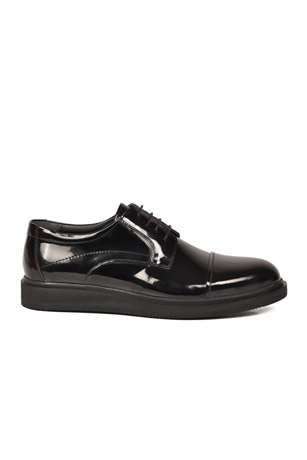 Black Patent Leather Genuine Leather Men's Casual Shoes 917 m