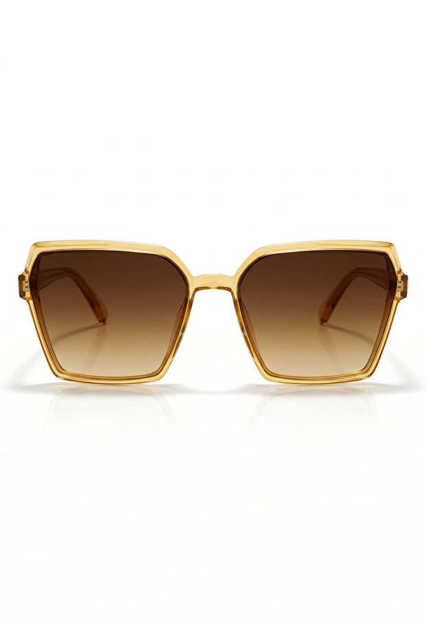 Women's Yellow Cat Eye Uv400 Protected Modern Design Sunglasses