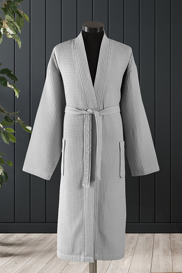 Waffle Honeycomb Textured Pique Bathrobe | Lightweight & Extra Absorbent | Unisex | Spa and Bath Robe