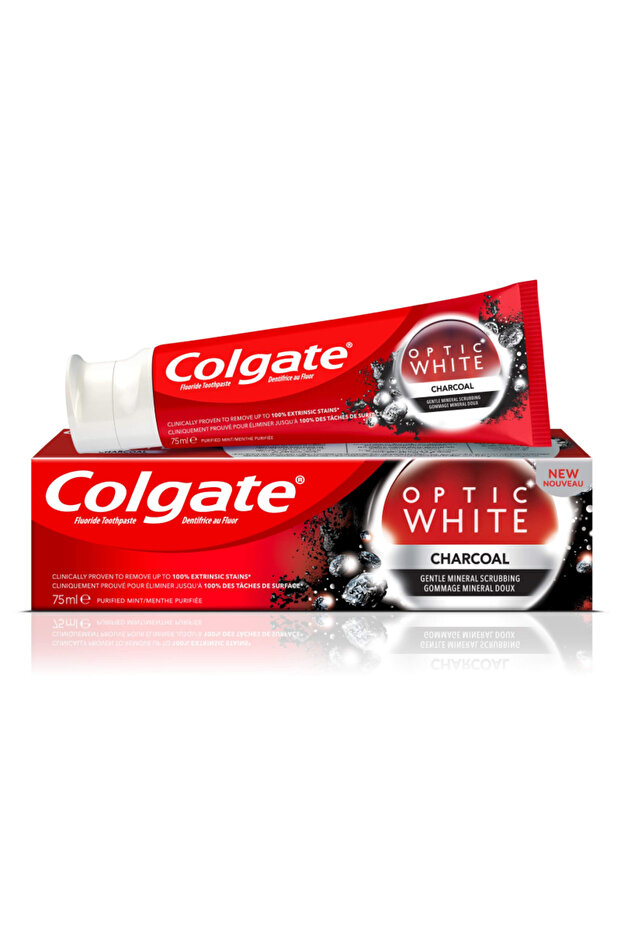 Optic White Charcoal Enamel Stain Polish Whitening Toothpaste (75ml)