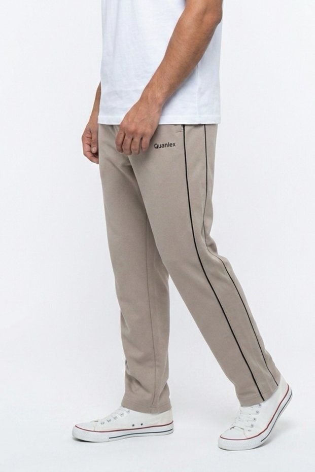 Men's Combed Cotton Fabric 4-Season Sports Sweatpants with Side Pockets and Zipper