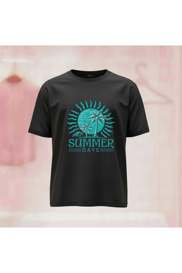 Printed Crew Neck Wide Fit Unisex Tshirt