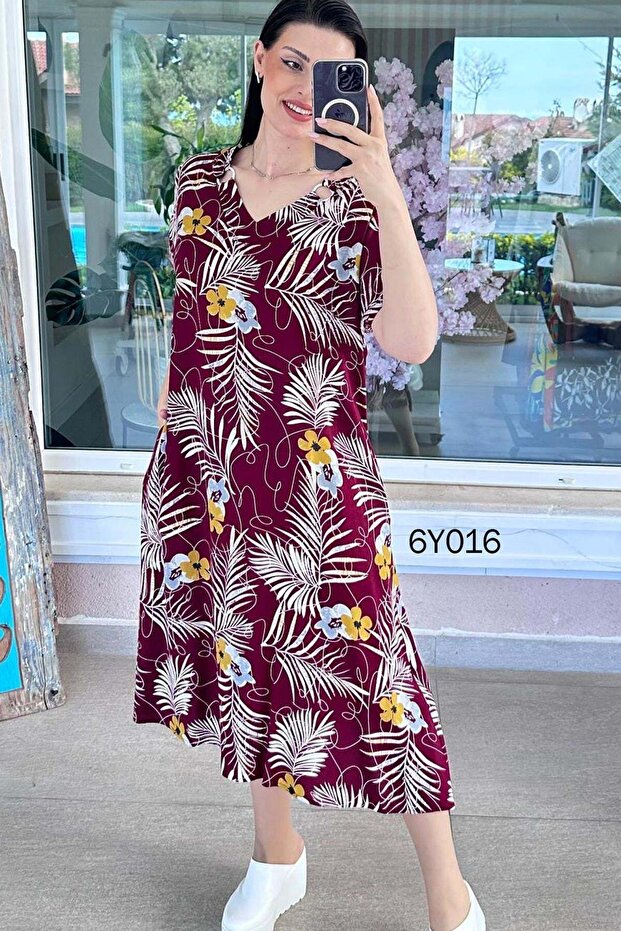 Ring Detail Viscose Dress 6Y016