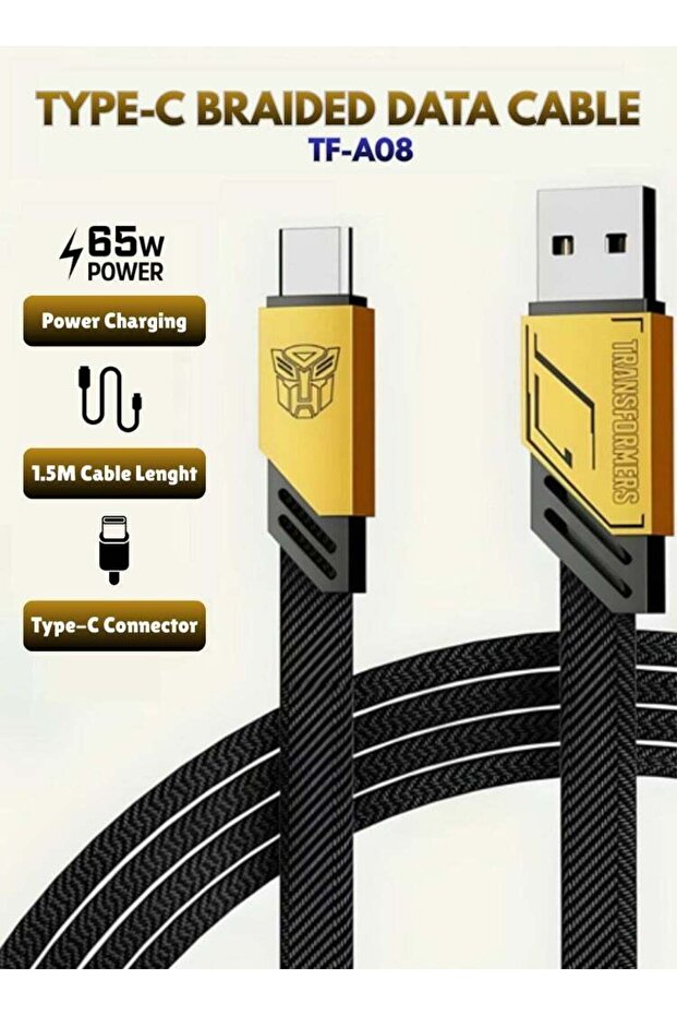 Bumblebee Edition 65W Fast Charging Cable USB-A to USB-C