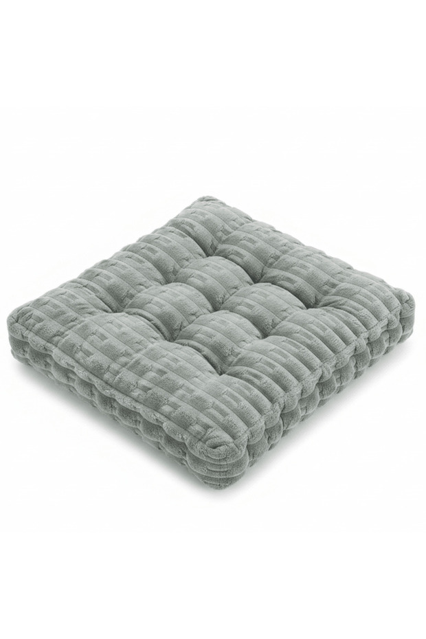 Comfort Plush Dusty Grey Square Seat Cushion Chair Pad for Home Office and Dining 40×40×7 cm