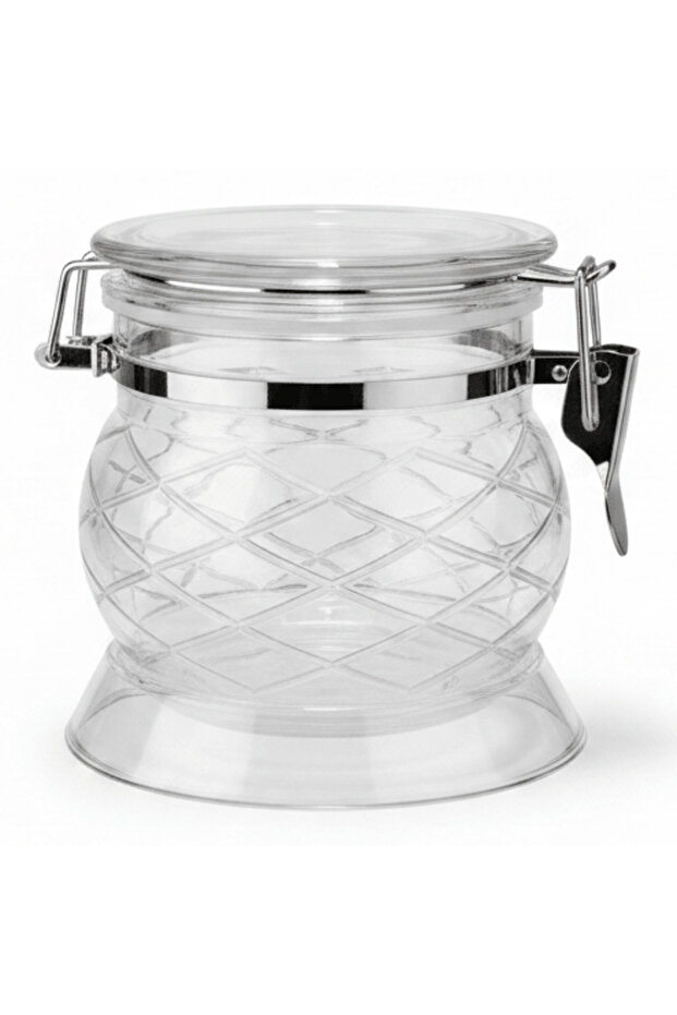 Diamond Cut Acrylic Storage Canister for Stylish Kitchen Display10 × 8 cm