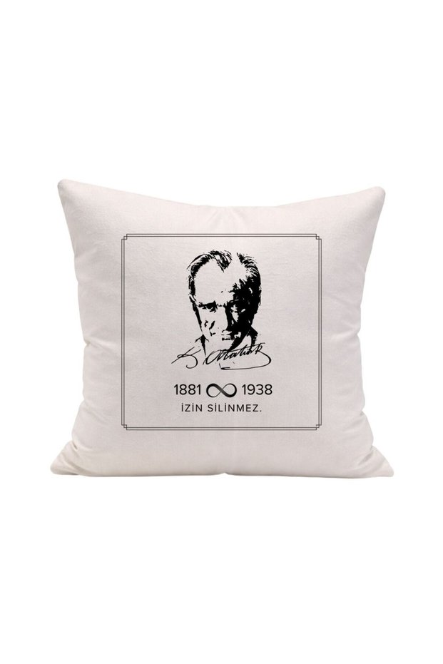 Mustafa Kemal Atatürk Themed 1881-1938 Infinity Detailed Throw Pillow Cover