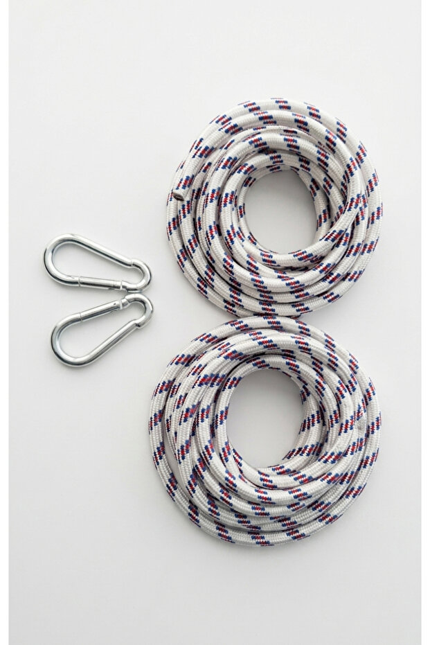 GBMOTION GB1 - 2 Adet Karabina Kanca, 2 Adet 5 Metre İp ( Salıncak, Hamak Tavan Asma Aparatı )