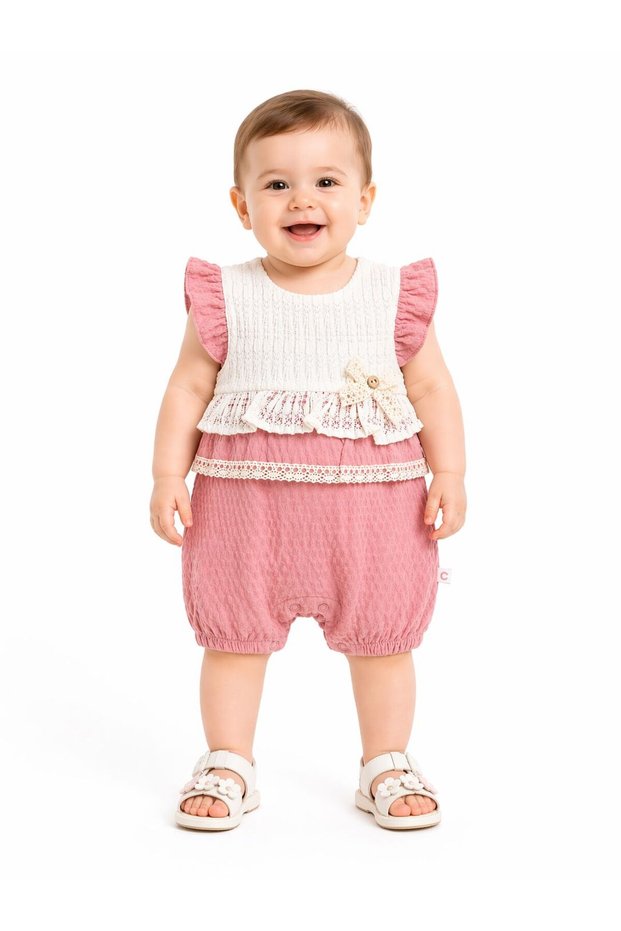 Baby Girl Scalloped Jumpsuit Tk2719