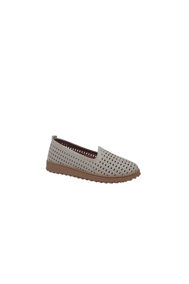 Egestyle 455 Women's Cream Laser Printed Comfort Shoes