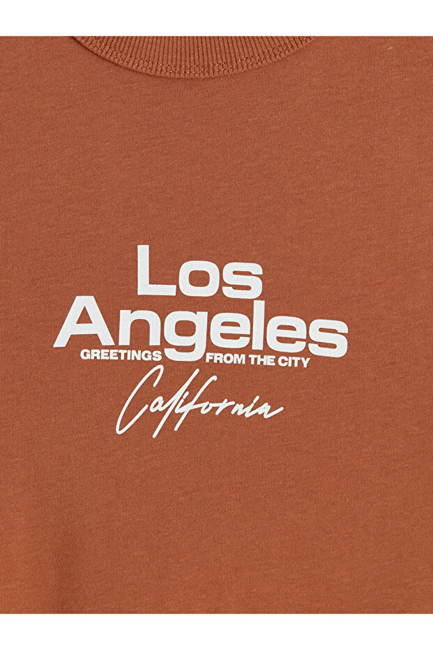 Brown Los Angeles Printed Boys' T-Shirt