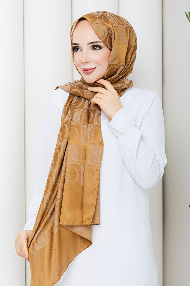 Ring Pattern Cotton Fiber Hijab Daily Shawl