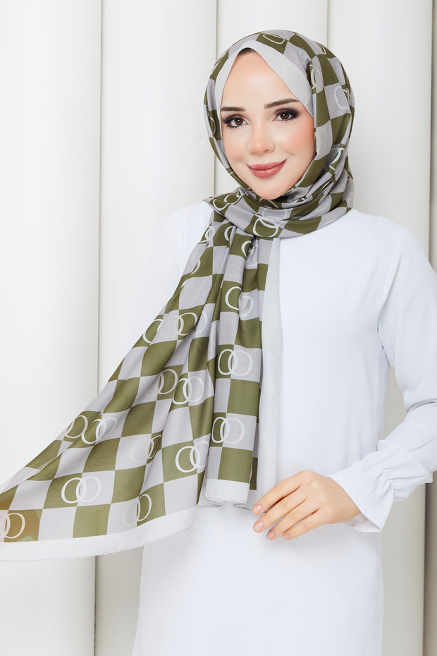 شال يومي من ألياف القطن بنمط حلقي
