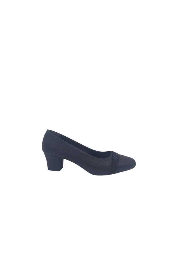 Egestyle 260 Women's Black Stone Low Heeled Large Size Shoes 41 42