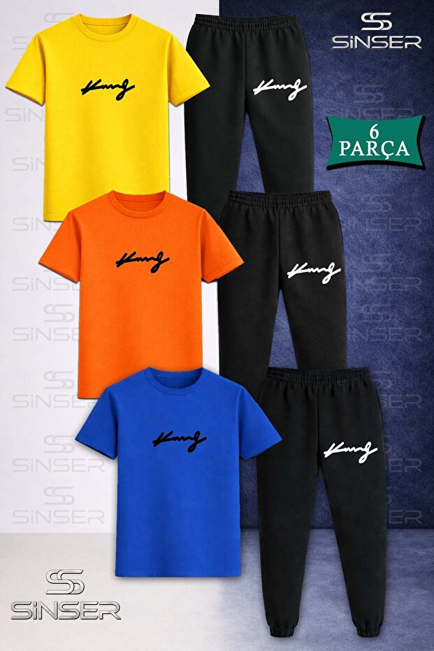 Children's King Imza Syh 3LÜ T-Shirt Tracksuit Set
