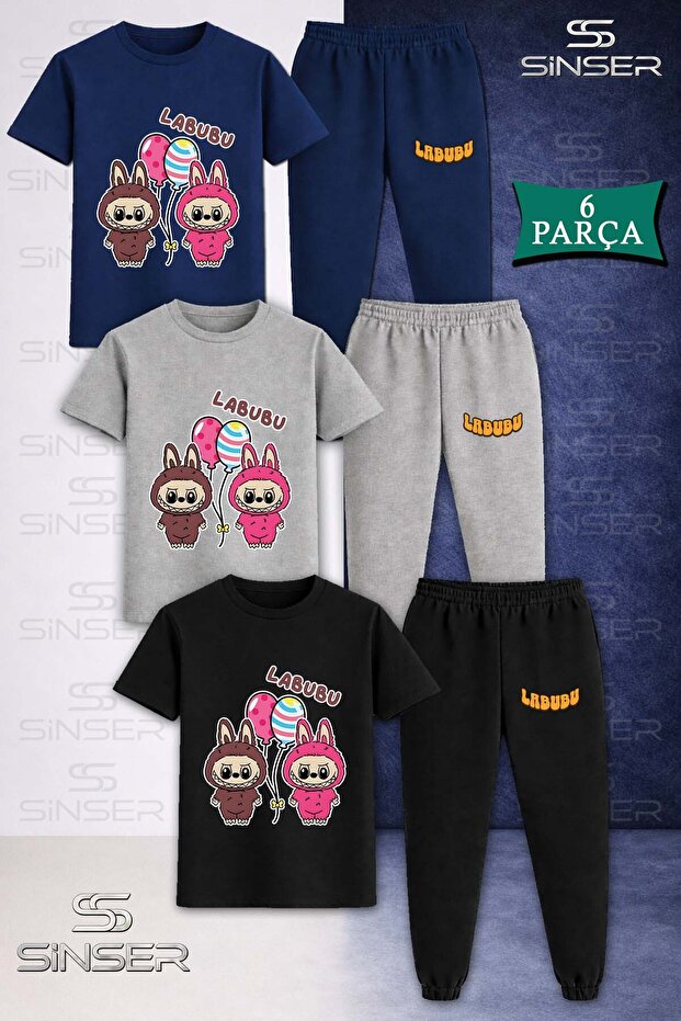 Children's Labbu 2-Piece Balloon 3-Piece T-Shirt Tracksuit Set