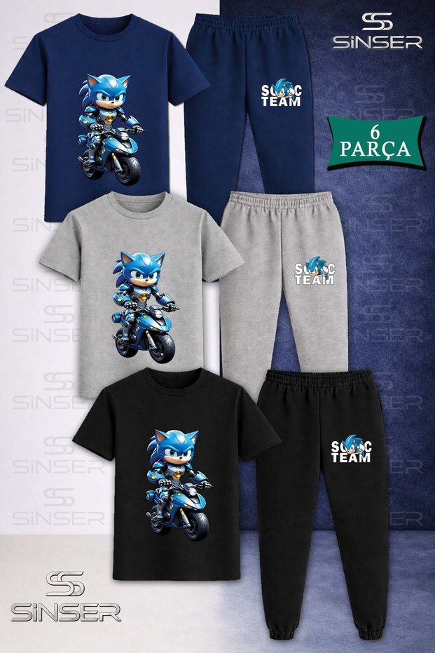 Children's Snic Motora Binen 3Lu T-Shirt and Sweatpants Set in 3L Square
