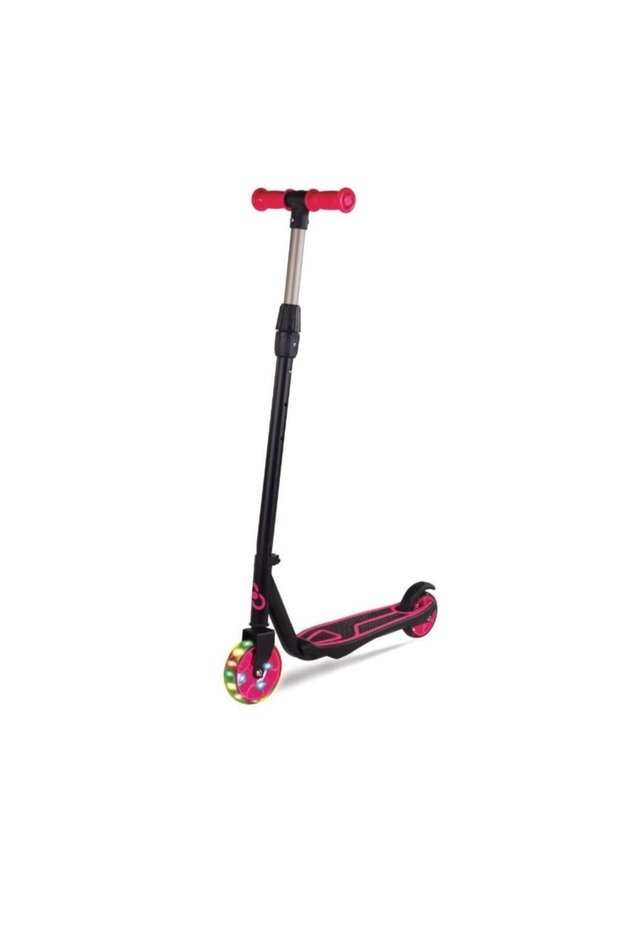 5+ pink 2 wheel metal lighted scooter