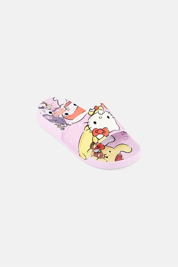 Kids Girl Hello Kitty And Friends Slip On Slides, Lavender