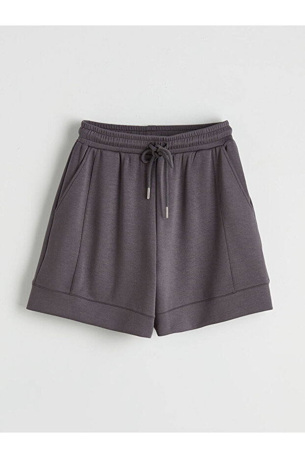 Anthracite Elastic Waist Women's Shorts