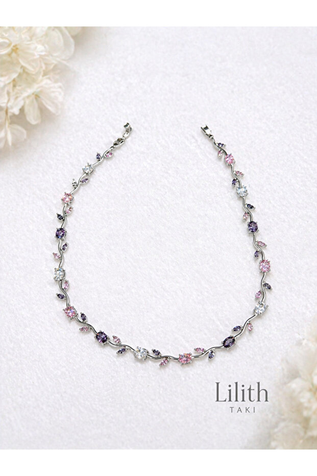 Sparkling Spring Branch Model Colorful Stone Elegant Necklace – Eye-Catching Elegance