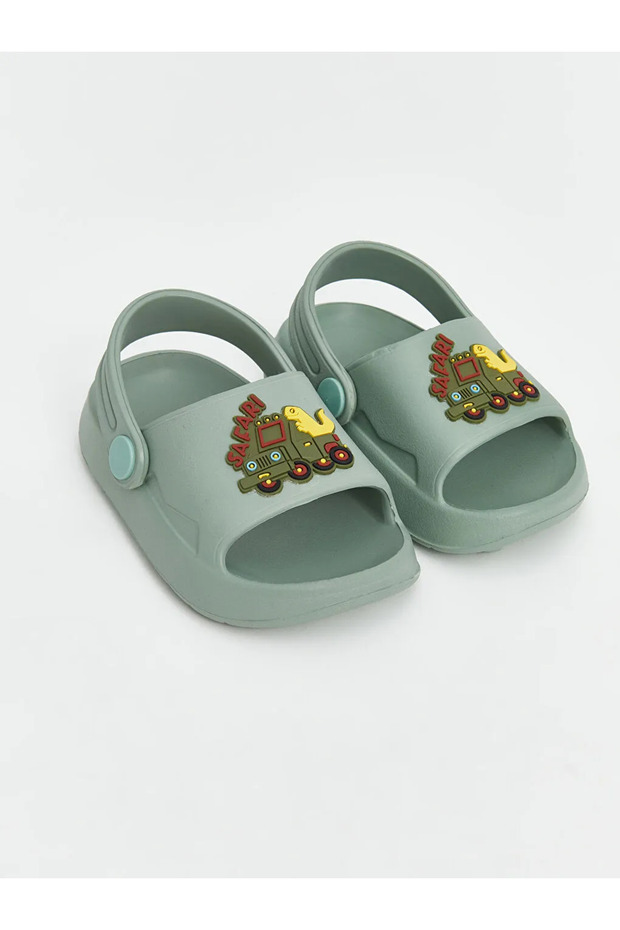 Lcw Steps Turquoise Printed Baby Boy Sandals