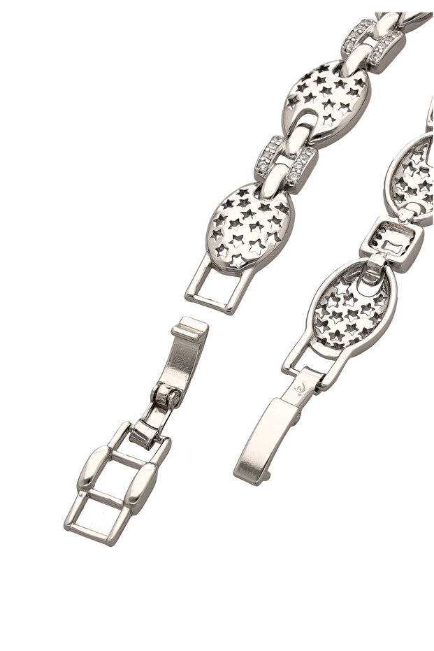 Gliederarmband mit Strasssteinen - 3