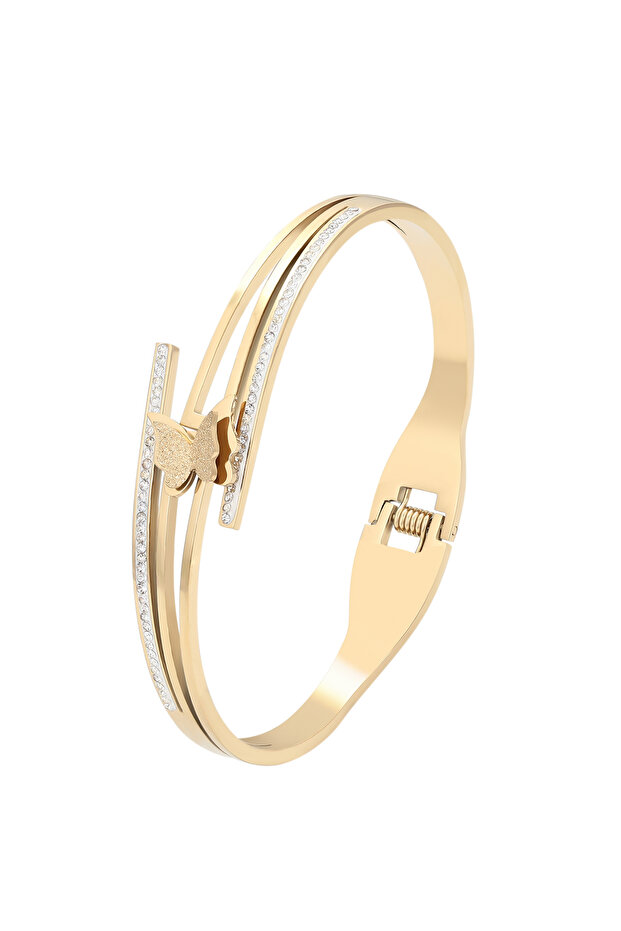 Brățară tip bangle cu strasuri - 1