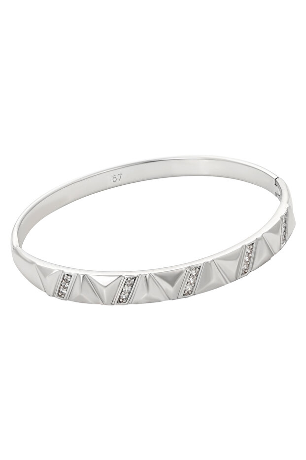 Brățară tip bangle cu strasuri - 2