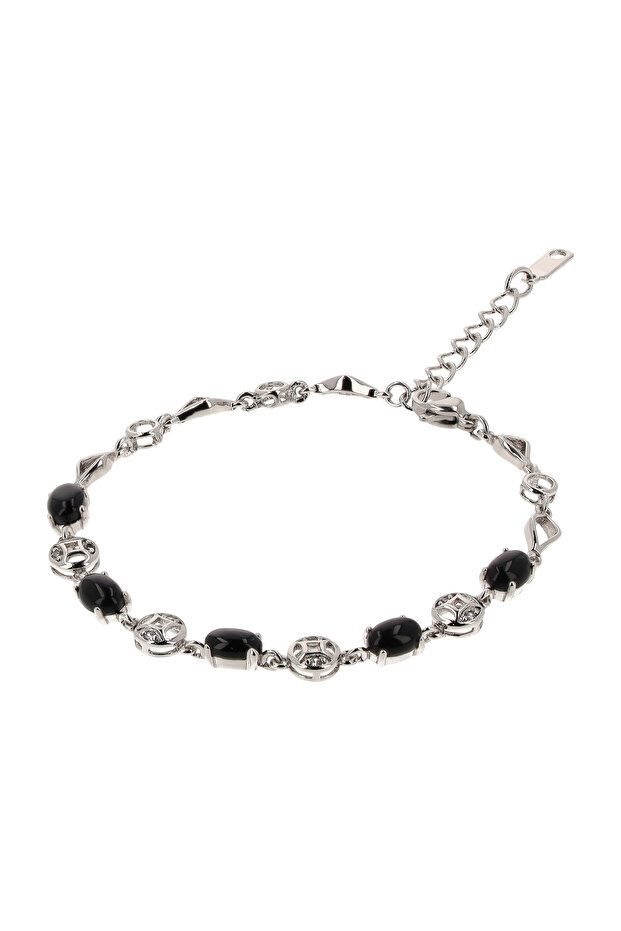 Chain Link Bracelet With Beads - 2