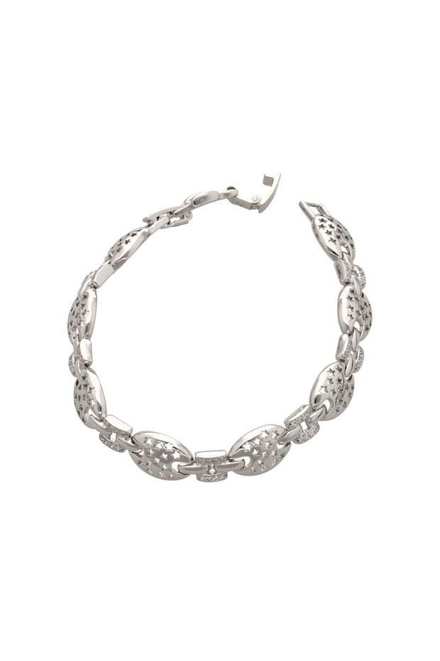 Gliederarmband mit Strasssteinen - 1