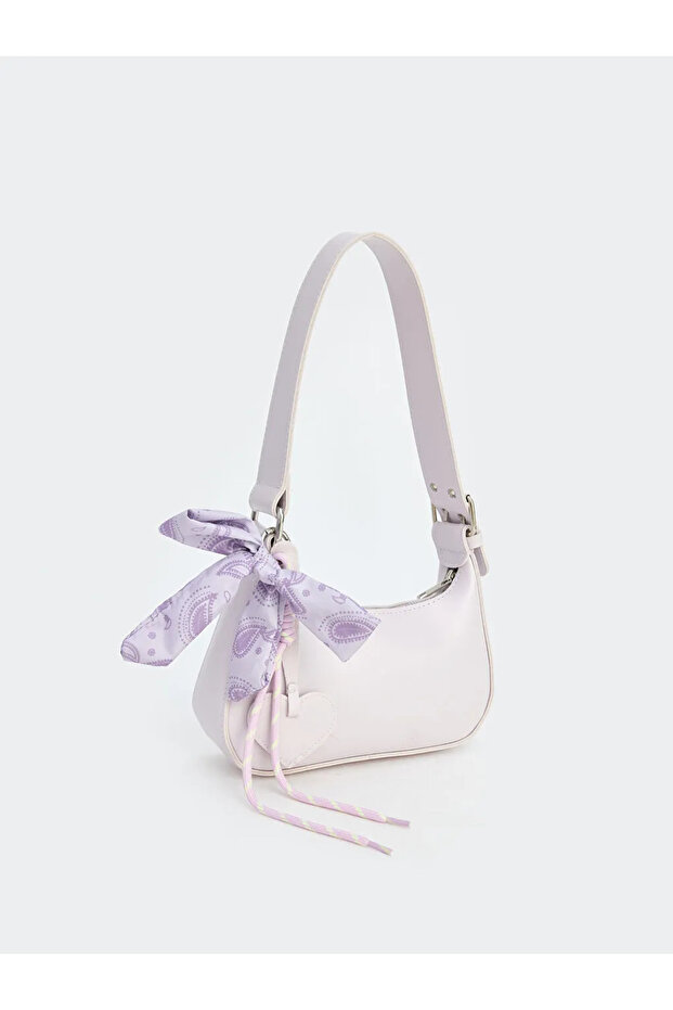 Lilac Leather Look Women's Shoulder Bag