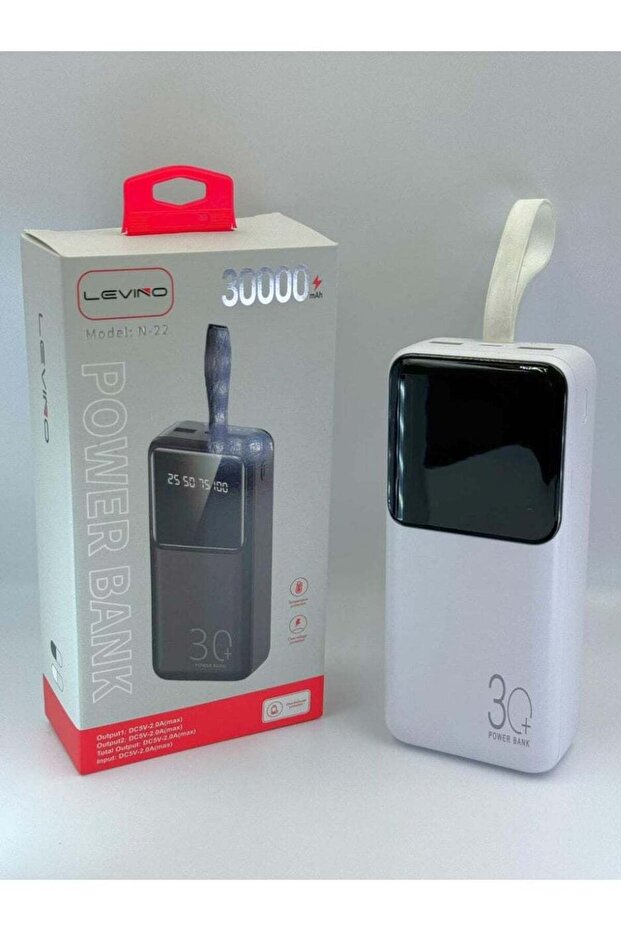 N-22 30000mAh Power Bank with LED Display, Dual USB Output, Fast Charging, Portable Battery P