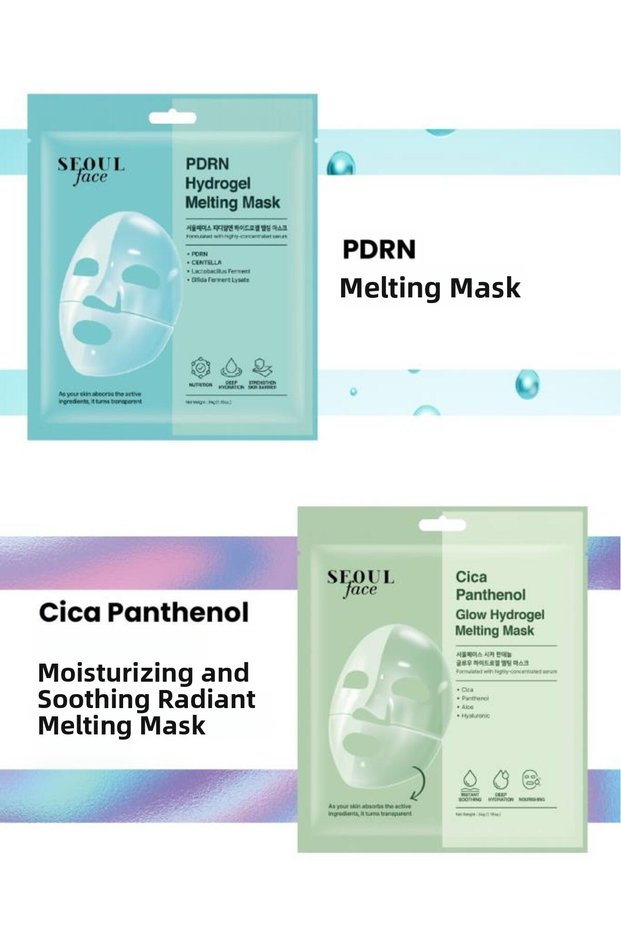 Pdrn and Cica Moisturizing Soothing Melting Mask Set Korean Mask Set 34 Gr.