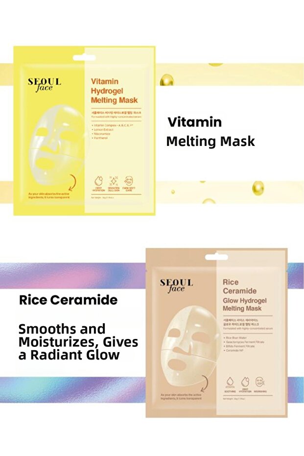 Vitamin and Rice Revitalizing Smoothing Melting Mask Set Korean Mask Set 34 Gr.