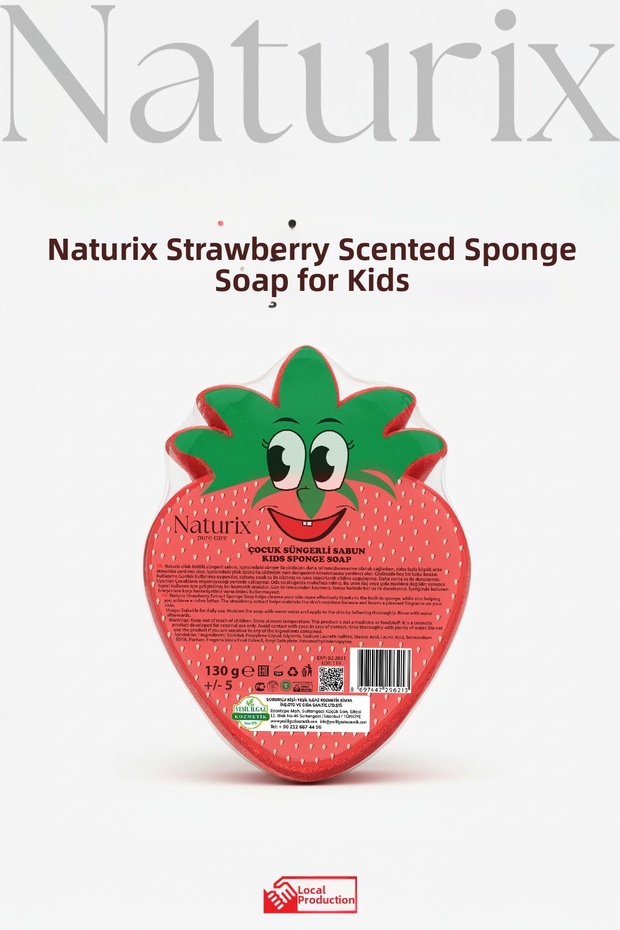 Strawberry Shaped Sponge Children's Soap 130Gr