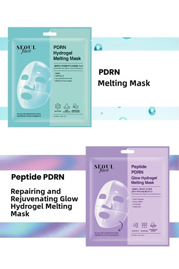 Pdrn and Peptide Moisturizing Repairing Melting Mask Set Korean Mask Set 34 Gr.