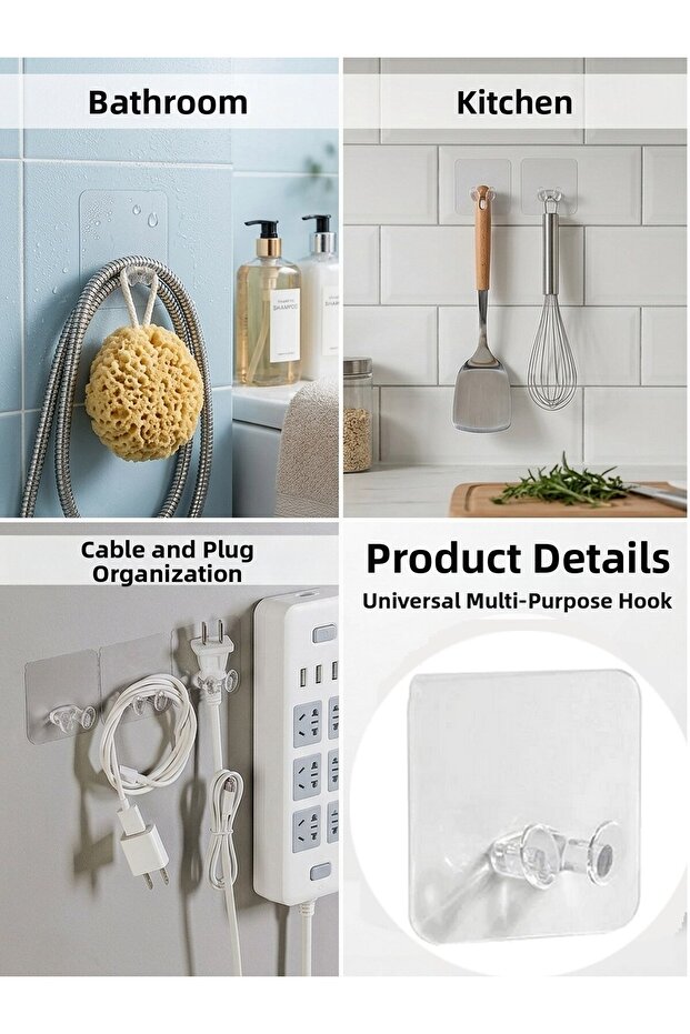 10 Pieces Self Adhesive Jewelry Hanger Cable Socket Holder Kitchen Towel Hanger Multi-Purpose Hook Hanger