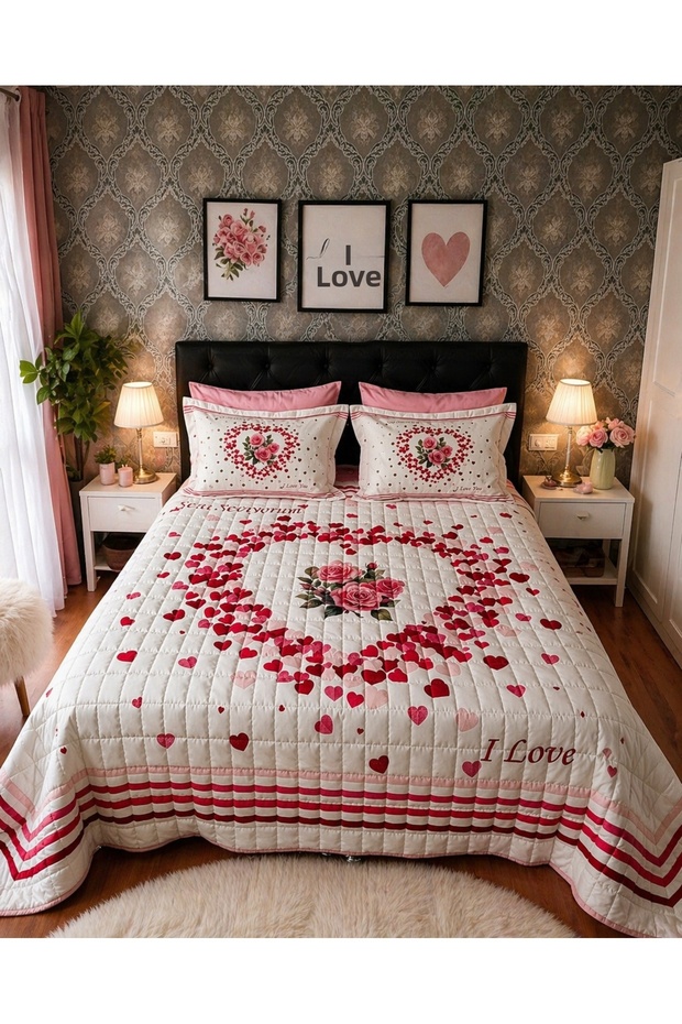 Love Four Seasons Quilted Double Duvet Cover Set
