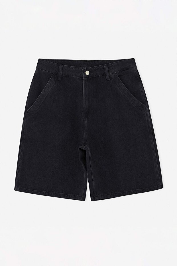 Siyah Regular Fit/Normal Kalıp Kot Şort & Bermuda TMNSS26SR00031 - 4