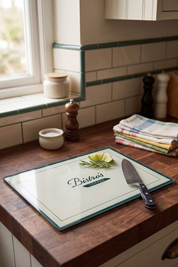 Bistro Printed Glass Cutting Board 35X25 cm Tphss26Kth00001