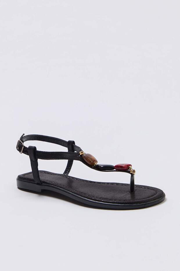 Siyah Kadın Sandalet TAKSS26SD00011 - 2
