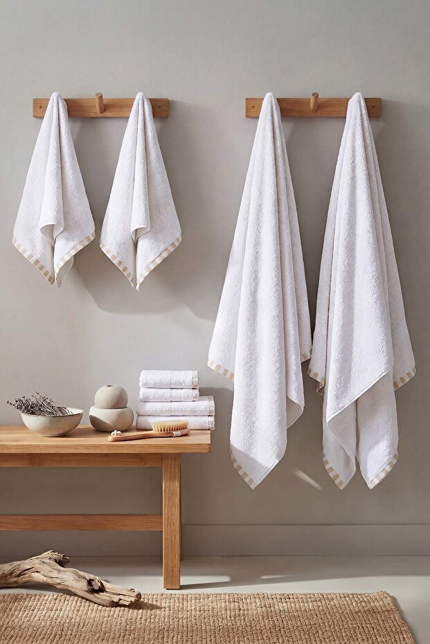 2'li Yüz Havlu Seti 50x80cm & 2li Banyo Havlu Seti 70x140cm TPHSS25HVL00000