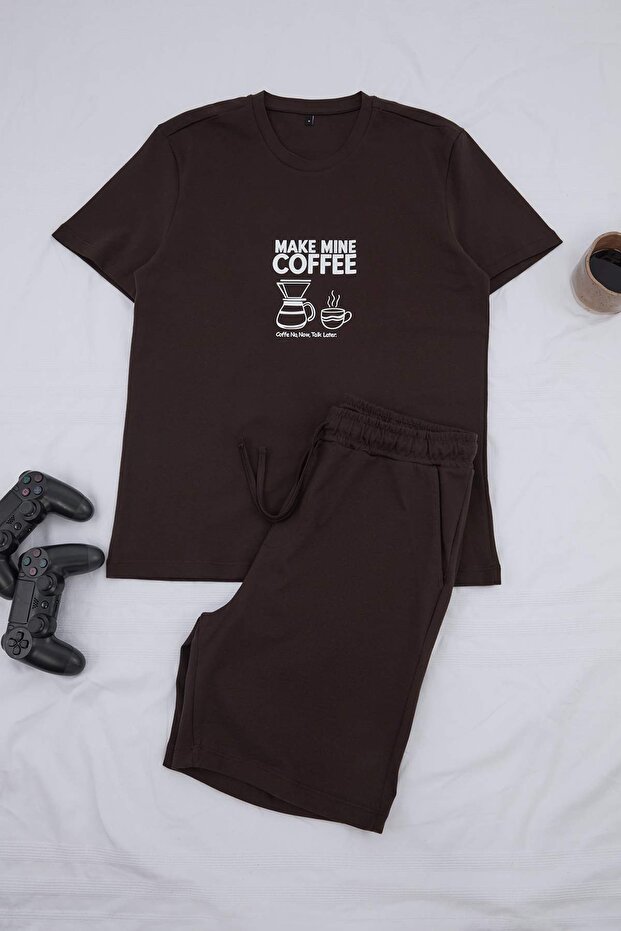 Kahverengi Regular Baskılı Homewear Pijama Takımı TMNSS26PT00056 - 5