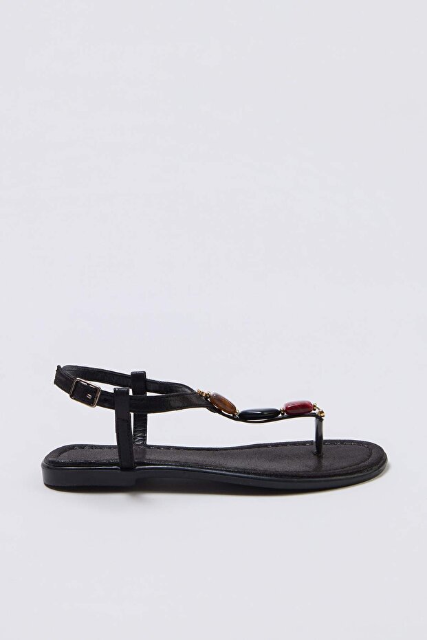 Siyah Kadın Sandalet TAKSS26SD00011 - 3