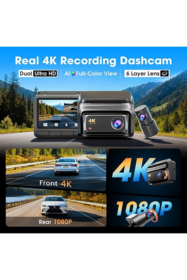 كاميرا Z60 Dash Cam 4K أمامية وخلفية