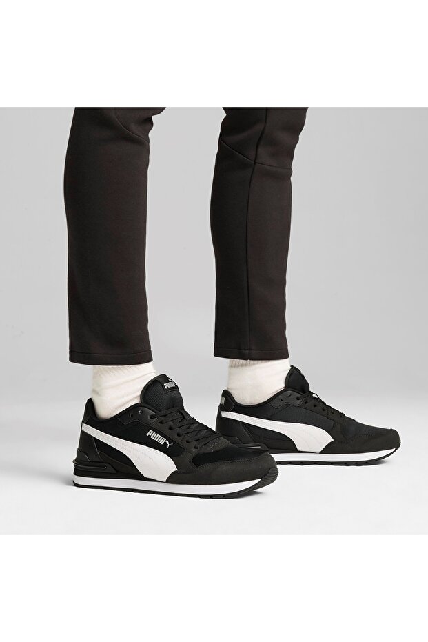 St Runner V4 Mesh 399666 Unisex Spor Ayakkabı SİYAH-BEYAZ - 5